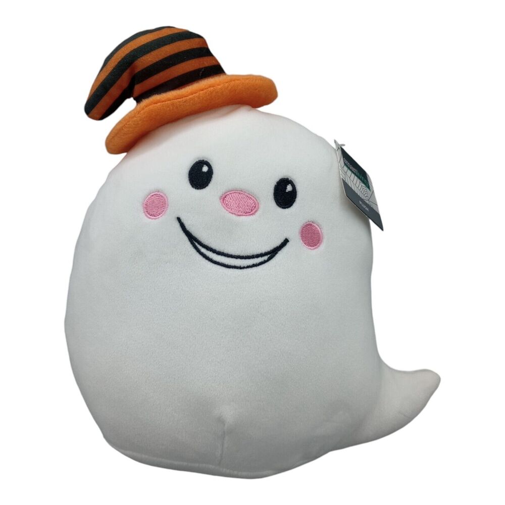 Halloween White Ghost w Witch Hat Plush Fall Plush Figure Pillow Kids Room Decor
